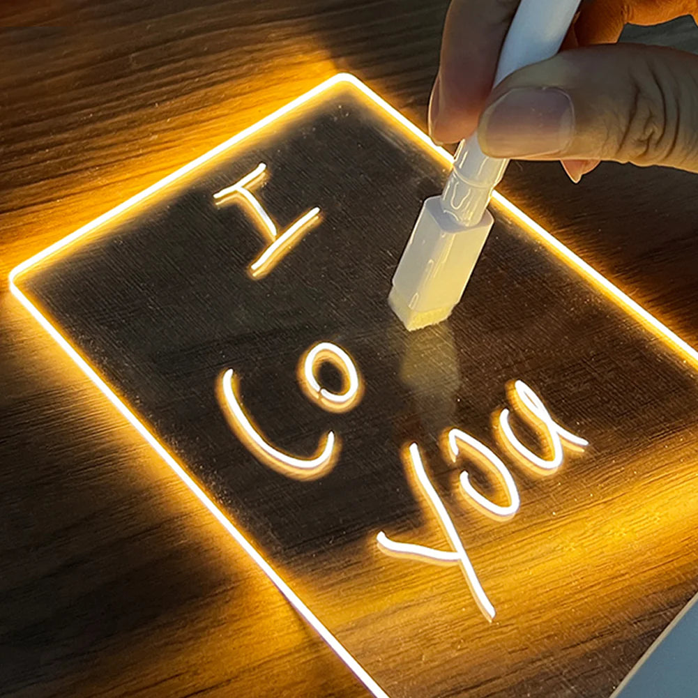 Creative Note Board Creative Led Night Light USB Message Board Holiday Light with Pen Gift for Children Girlfriend Decoration Night Lamp