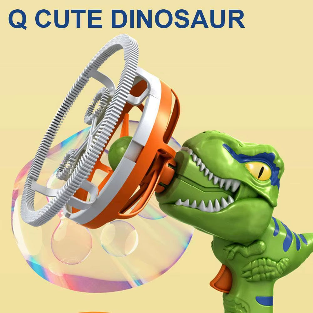 2 in 1 Dinosaur Soap Bubble Electric Bubble Gun Bubbles in Bubble Guns Toy Childrens Summer Outdoor Games for Kids Boys Girls