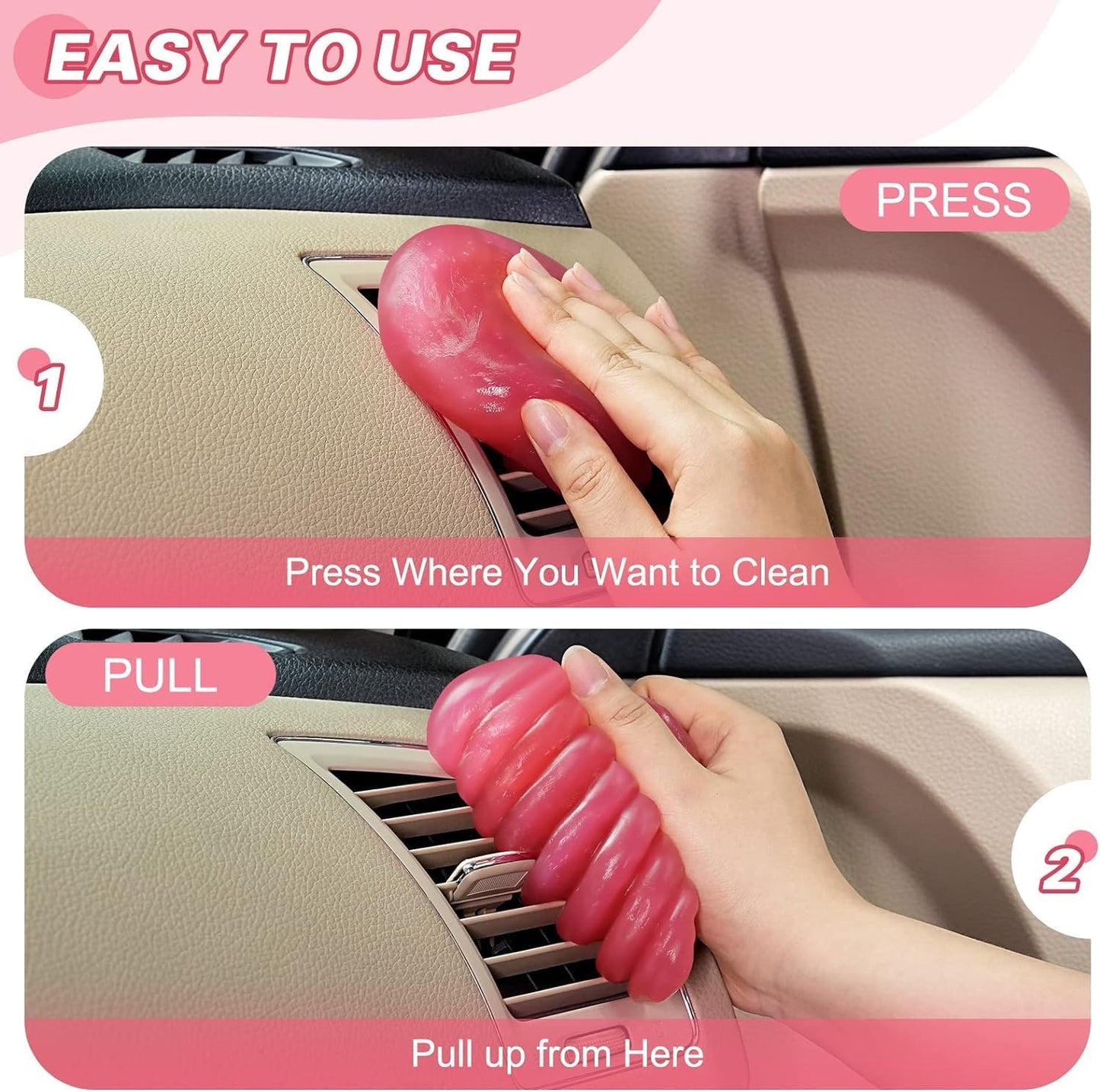 Car Cleaning Gel for Car Cleaning Putty Car Slime for Cleaning Car Interior Cleaner Car Cleaning Supplies Auto Detailing Tools Car Accessories Keyboard Cleaner Rose