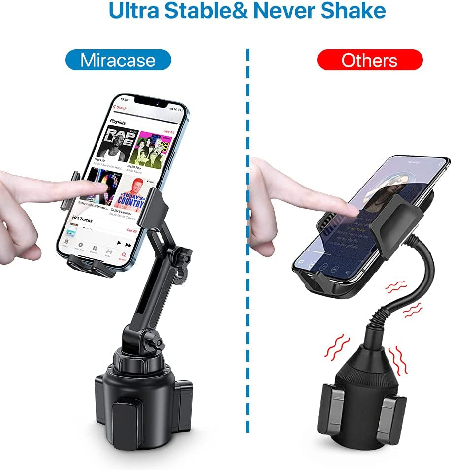 Cup Phone Holder for Car, Upgraded Adjustable Long Neck Universal Hands Free Car Cup Holder Phone Mount Cradle Compatible with Iphone, Samsung, Google and All Cell Phones