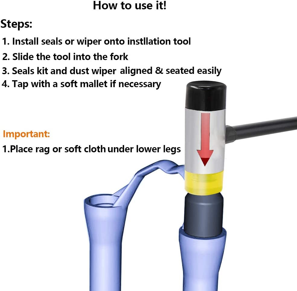 Dust Seal Installation Tool Fork Dust Seal Driver Dust Wiper Installation Tool Guide Compatible for Fox Rockshox Suspension Fork Lower Leg in 30Mm 32Mm 34Mm 35Mm 36Mm 40Mm